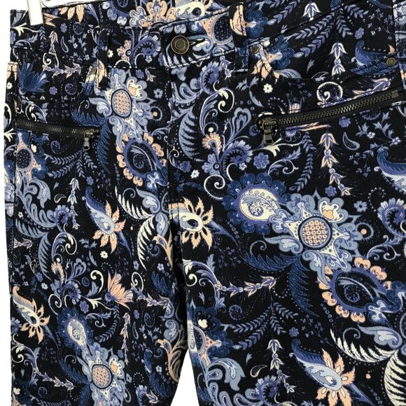 Club Monaco Floral Pattern Alessia Corduroy Skinny Jeans Size 6 Zip Pockets - Picture 11 of 11